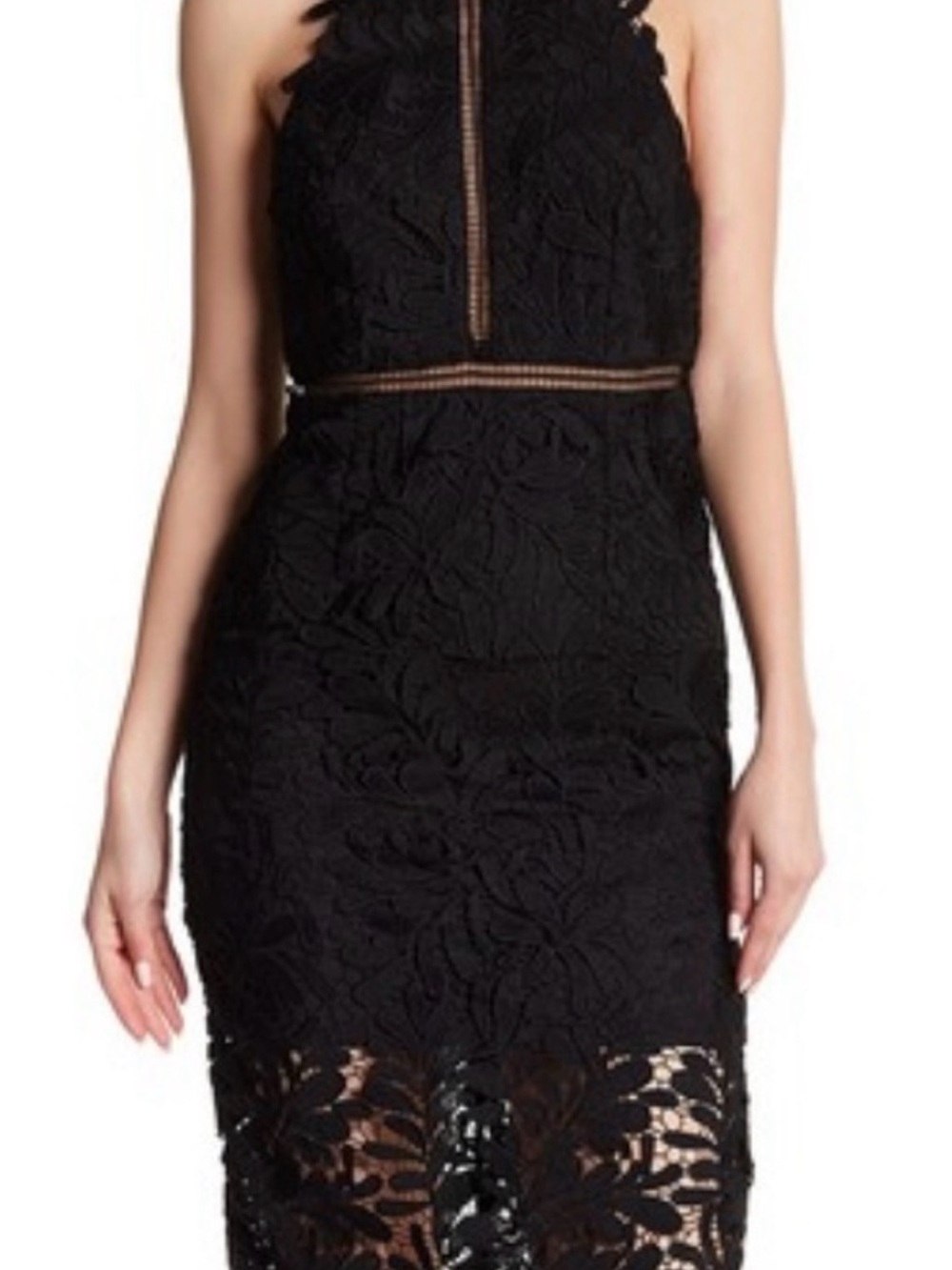 Bardot Black Floral Lace Kara Midi Dress